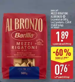 ALDI Barilla Mezzi Rigatoni Al Bronzo offre