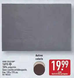 ALDI HOME CREATION TAPIS offre