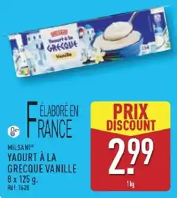 ALDI MILSANI YAOURT À LA GRECQUE VANILLE offre