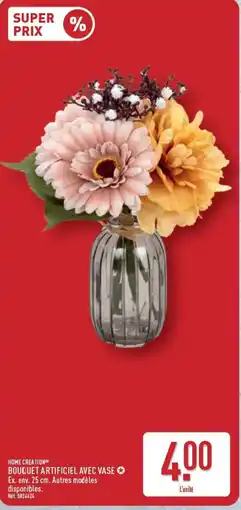 ALDI HOME CREATION BOUQUET ARTIFICIEL AVEC VASE offre