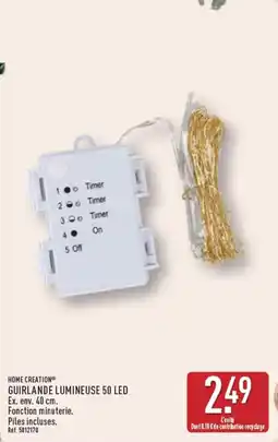 ALDI HOME CREATION GUIRLANDE LUMINEUSE 50 LED offre
