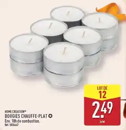 ALDI HOME CREATION BOUGIES CHAUFFE-PLAT offre