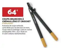 Bricomarché Fiskars - coupe-branches à crémaillére et crochet offre