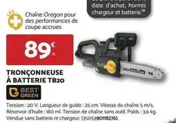 Bricomarché Oregon - tronçonneuse à batterie tb20 offre