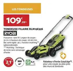 Bricomarché Ryobi - tondeuse filaire rlm13e33s offre
