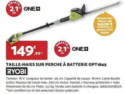 Bricomarché Ryobi - taille-haie sur perche à batterie opt1845 offre