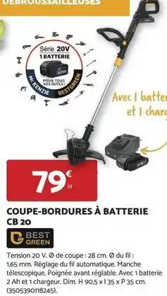 Bricomarché Tous - coupe-bordures à batterie cb 20 offre
