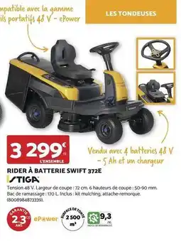 Bricomarché Rider à batterie swift 372e offre