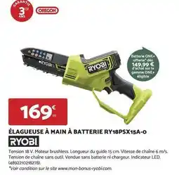 Bricomarché Oregon - élagueuse à main à batterie ry18psx15a-o offre
