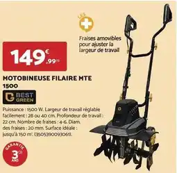 Bricomarché Motobineuse filaire mte 1500 offre