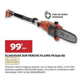 Bricomarché Black & decker - élagueuse sur perche filaire ps7525-qs offre