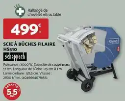 Bricomarché Scheppach - scie à bûches filaire hs510 offre