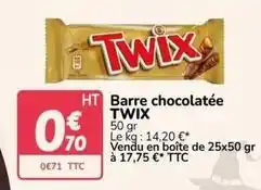 Promocash Twix - barre chocolatee offre