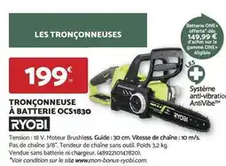 Bricomarché Ryobi - tronçonneuse a batterie ocs1830 offre