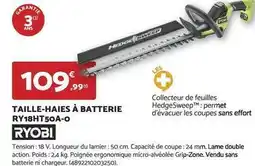 Bricomarché Ryobi - taille-haies à batterie ry18ht50a-o offre