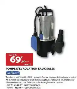 Bricomarché Gt - pompe d'évacuation eaux sales offre