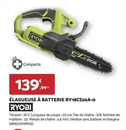 Bricomarché Ryobi - élagueuse à batterie ry18cs20a-o offre