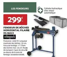 Bricomarché Scheppach - fendeur de buches horizontal filaire hl7601s offre