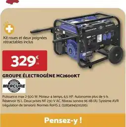 Bricomarché Mercure - groupe électrogène mc2600kt offre