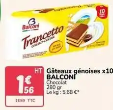 Promocash Balconi - gâteaux génoises x10 offre