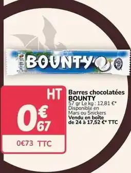 Promocash Bounty - barres chocolatées offre