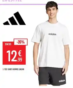 Intersport adidas TEE-SHIRT HOMME LINEAR offre