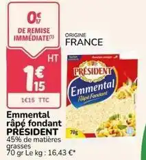 Promocash Président - emmental râpé fondant offre
