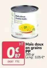 Promocash Maïs doux en grains offre