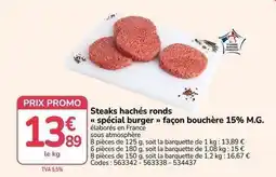 Promocash Francaise - steaks hachés ronds spécial burger offre