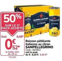Promocash San pellegrino - boisson pétillante italienne au citron offre