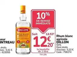 Promocash Dillon - rhum blanc agricole offre