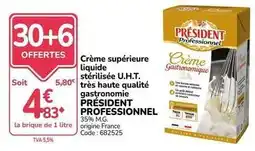 Promocash Président - crème supérieure liquide offre