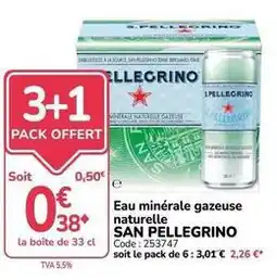 Promocash San pellegrino - eau minérale gazeuse naturelle offre