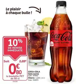 Promocash Coca cola - sans sucres offre