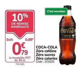 Promocash Coca cola - zéro sucres offre