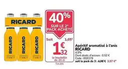 Promocash Ricard - apéritif aromatise à l'anis offre
