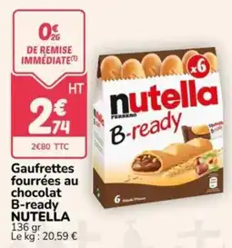 Promocash Nutella Gaufrettes fourrées au chocolat offre