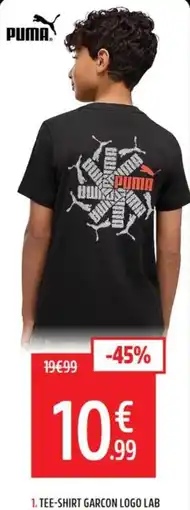 Intersport PUMA TEE-SHIRT GARCON LOGO LAB offre