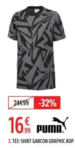 Intersport PUMA TEE-SHIRT GARCON GRAPHIC AOP offre