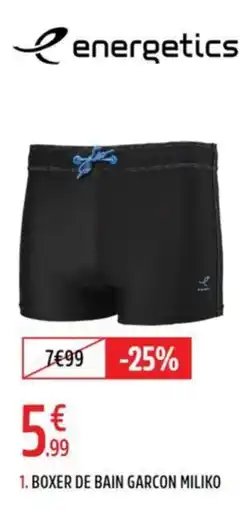 Intersport energetics BOXER DE BAIN GARCON MILIKO offre