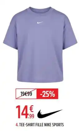 Intersport NIKE TEE-SHIRT FILLE offre