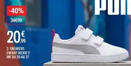 Intersport Puma sneakers enfant rickie v inf du 20 au 27 offre