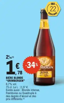 E.Leclerc GRIMBERGEN BIÈRE BLONDE offre