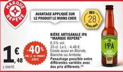 E.Leclerc Marque Repère Bière Artisanale IPA offre