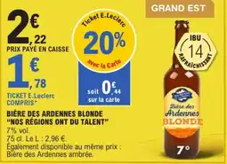 E.Leclerc Bière des Ardennes Blonde offre