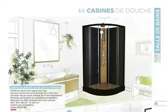 Bricomarché Cabine De Douche 1 4 De Cercle Bambou offre