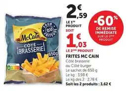Super U McCain Frites offre