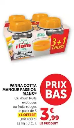 Super U Rians Panna Cotta offre