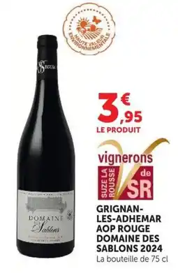 U Express Domaine des Sablons Grignan-Les-Adhemar AOP Rouge offre