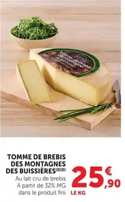 Super U Tomme de brebis des montagnes des buissières offre